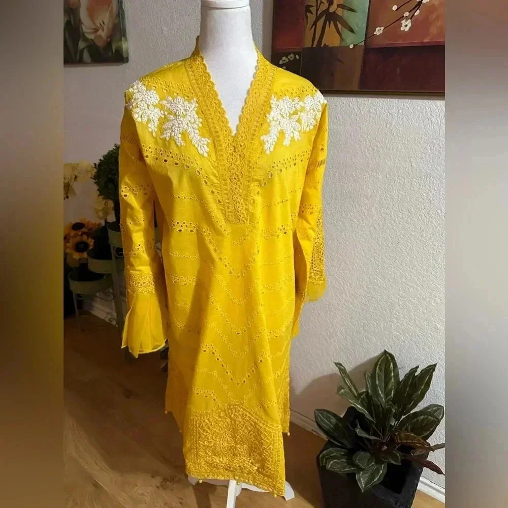 Maria B. Sequined eyelet shirt/dress size L